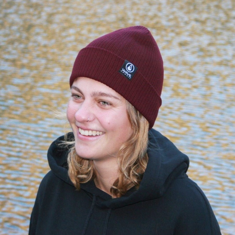 Our Product Range WAVE HAWAII | Wave Hawaii Beanie Bio Cotton Burgundy Red