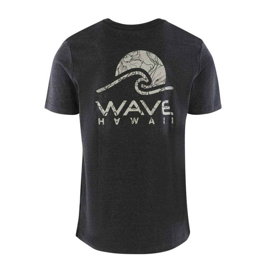 Clothing & Co. WAVE HAWAII | T-Shirt Kalaoa, Heather Black, Bio Baumwolle