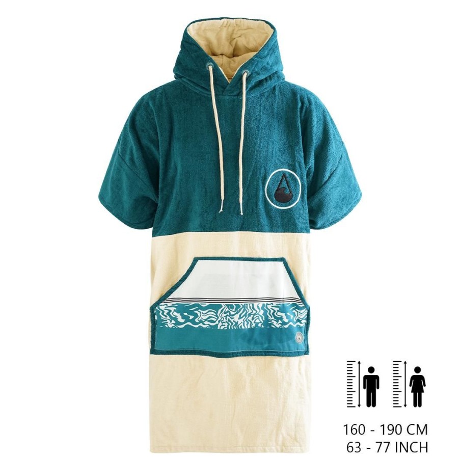 Ponchos WAVE HAWAII | Wave Hawaii Poncho Petrol, Velor