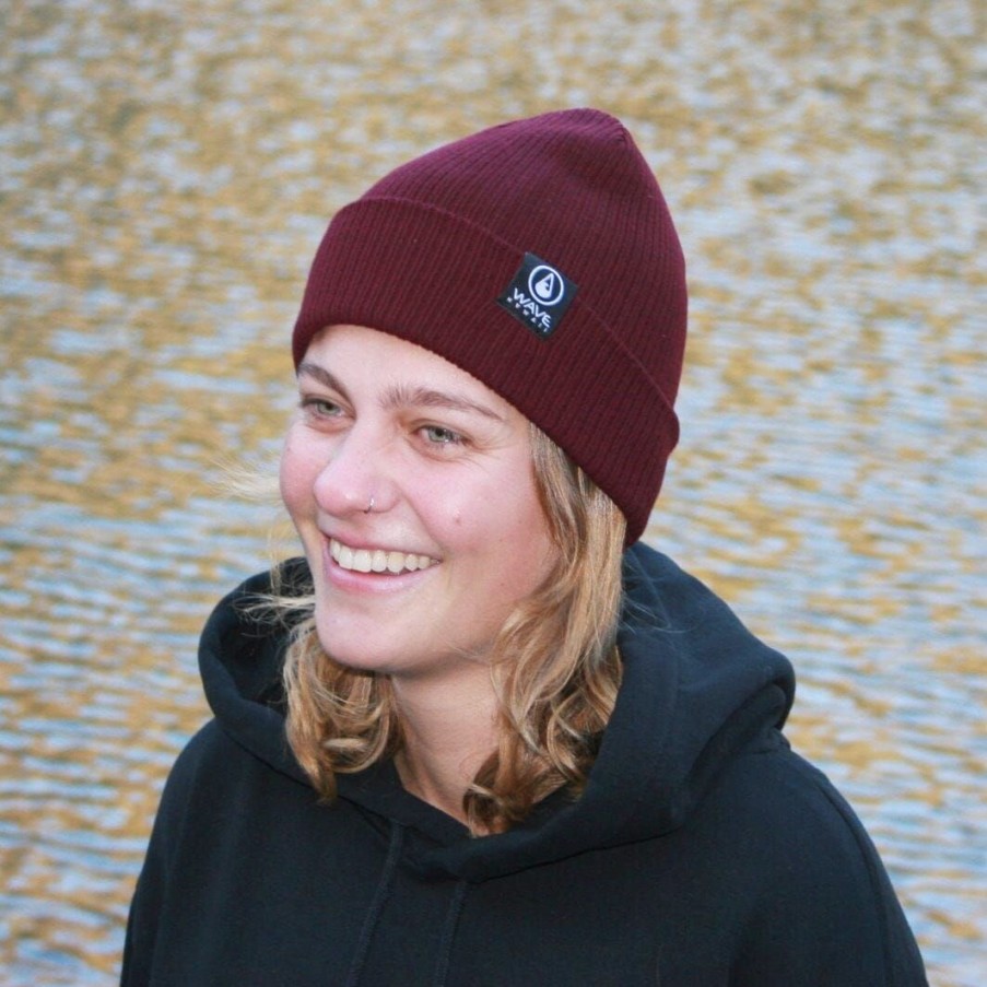 Clothing & Co. WAVE HAWAII | Wave Hawaii Beanie Bio Cotton Burgundy Red