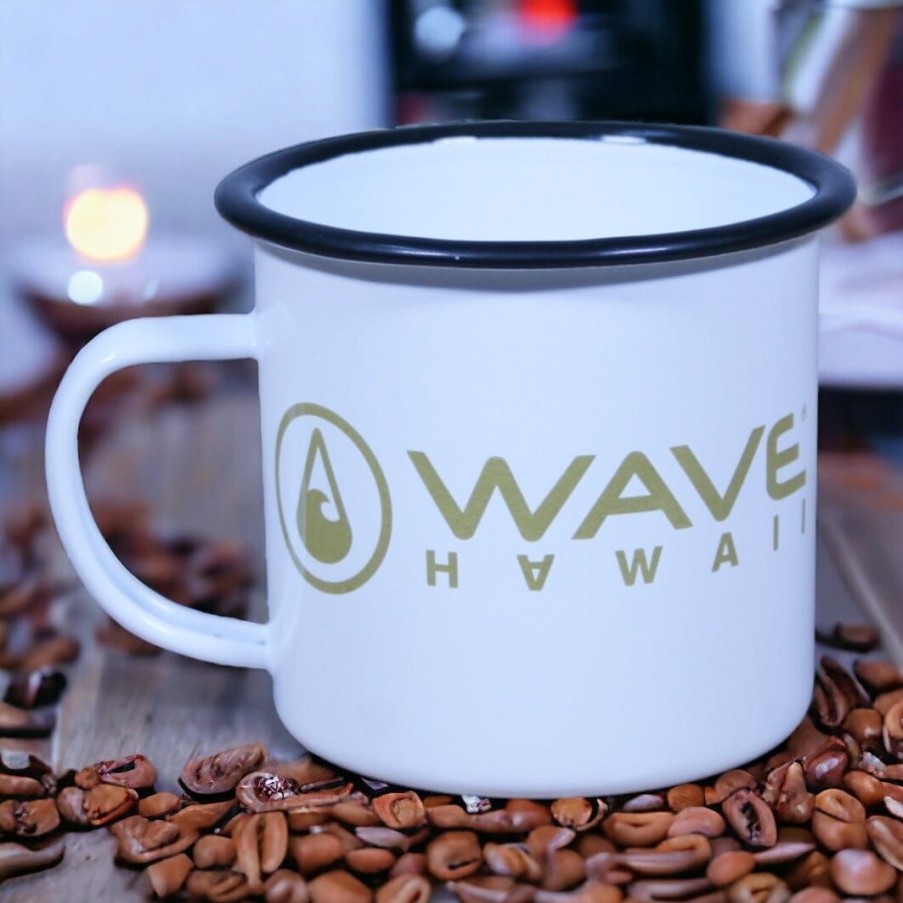 Our Product Range WAVE HAWAII | Enamel Cup Black-Gold, 350 Ml