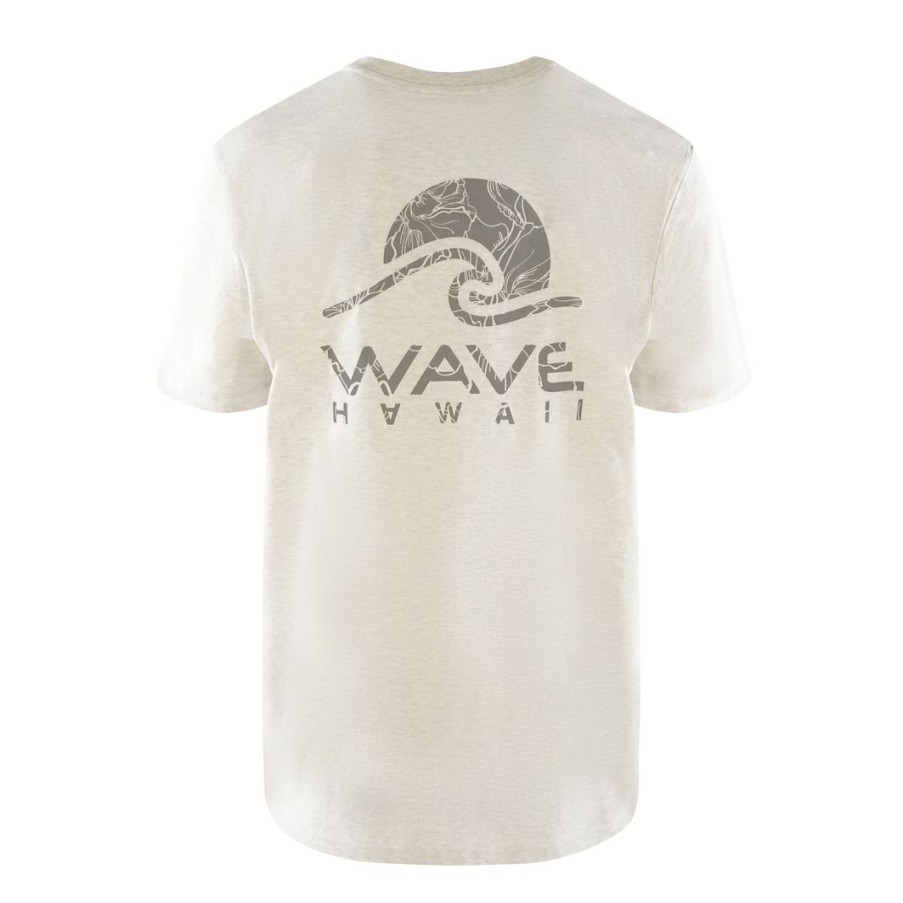 Clothing & Co. WAVE HAWAII | T-Shirt Kalaoa, Heather Cream Grey, Bio Baumwolle