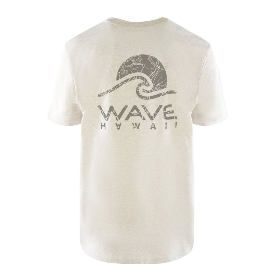 Our Product Range WAVE HAWAII | T-Shirt Kalaoa, Heather Cream Grey, Bio Baumwolle